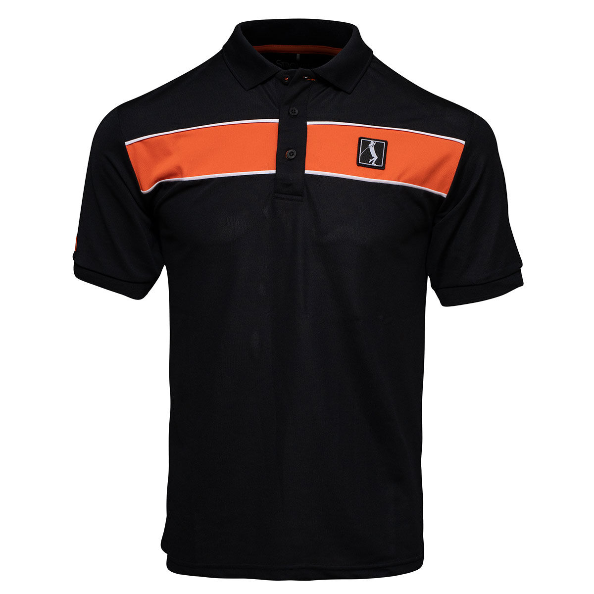 Stromberg Men’s Lee Sharpe Gilbert Golf Polo Shirt, Mens, Black/orange, Medium | American Golf