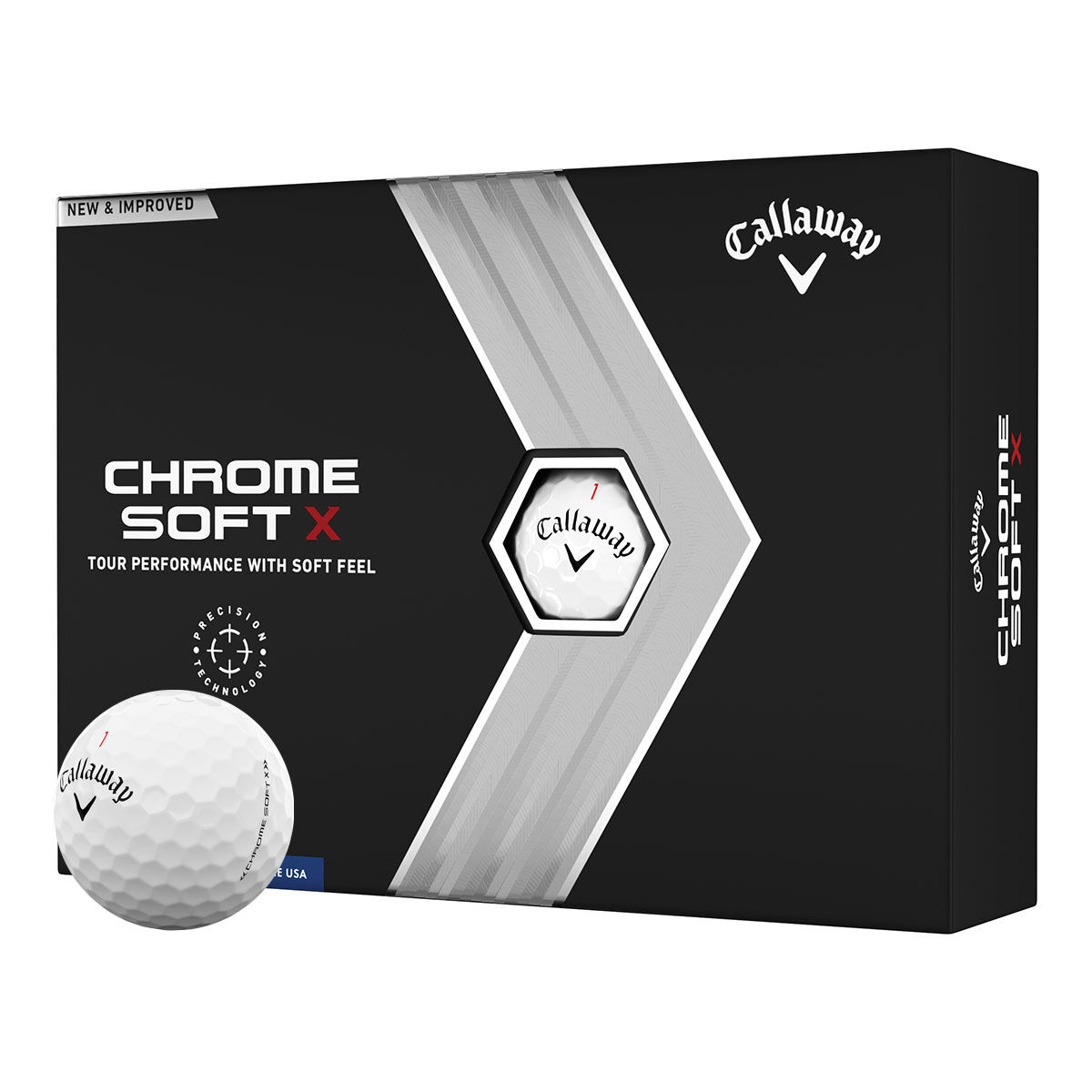 Callaway Golf Chrome Soft X 12 Golf Ball Pack, Male, White, One Size | American Golf