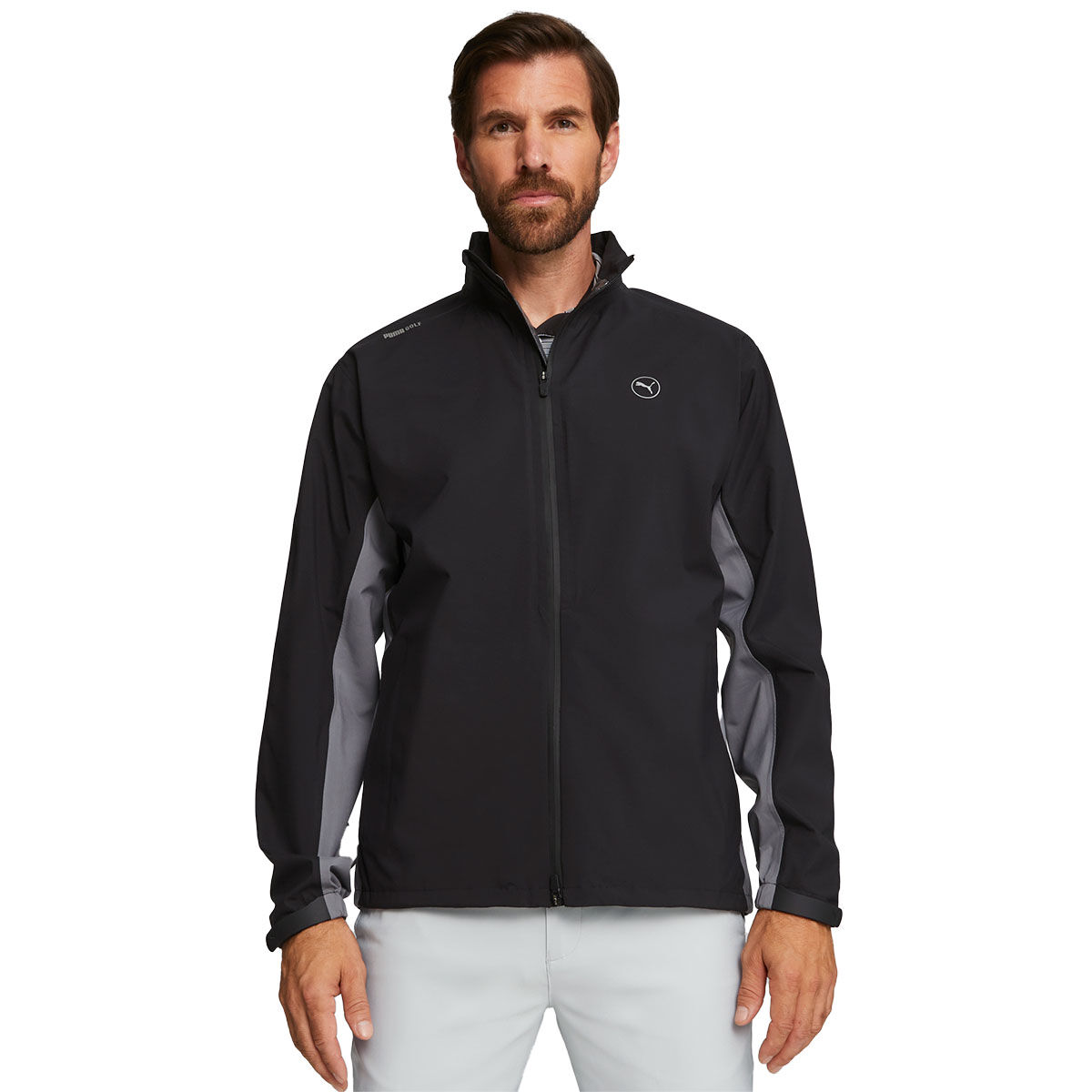 PUMA Men’s DRYLBL Rain Waterproof Golf Jacket, Mens, Black/slate sky, Medium | American Golf