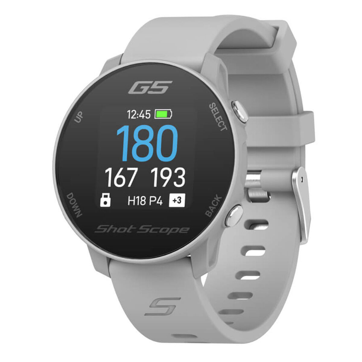 Shot Scope G5 Golf GPS Golf Watch - Dual Strap, Grey, One Size | American Golf