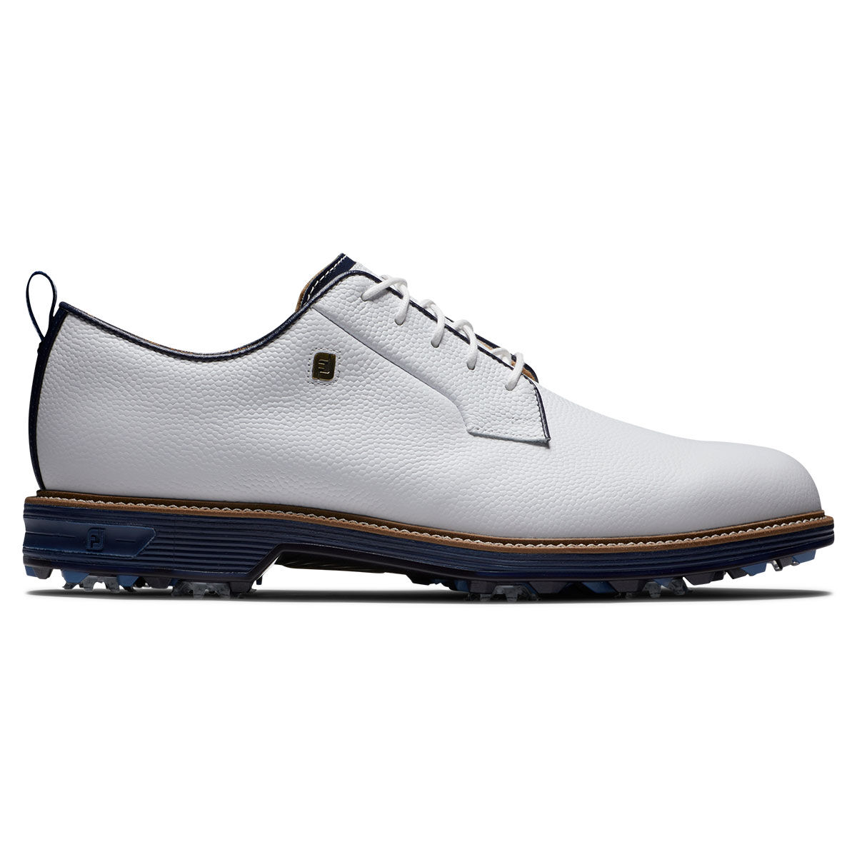 FootJoy Men’s Premiere Series Field Waterproof Spiked Golf Shoes, Mens, White/navy, 9, Regular | American Golf