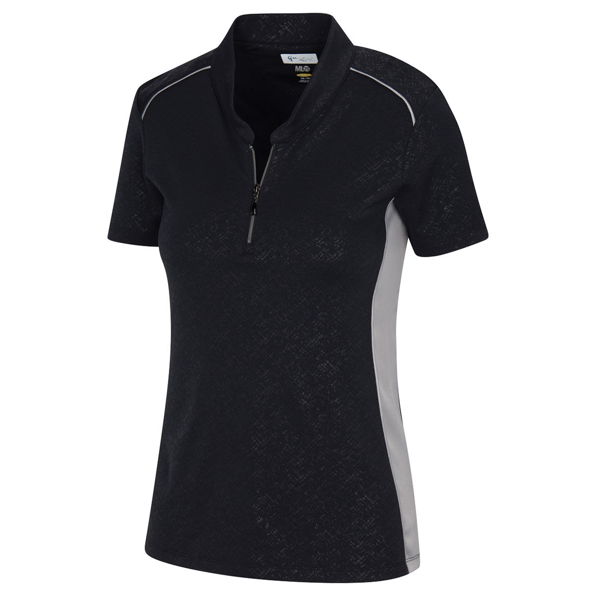 Greg Norman Womens Luna Golf Polo Shirt, Female, Black, Small | American Golf