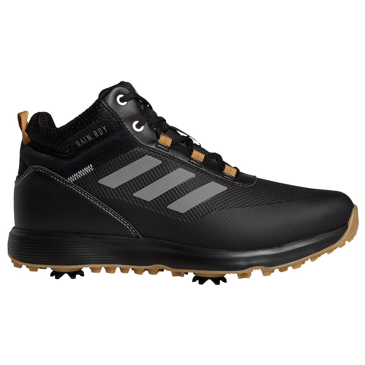 adidas Men’s S2G Mid-Cut Waterproof Spiked Golf Boots, Mens, Black, 9 | American Golf