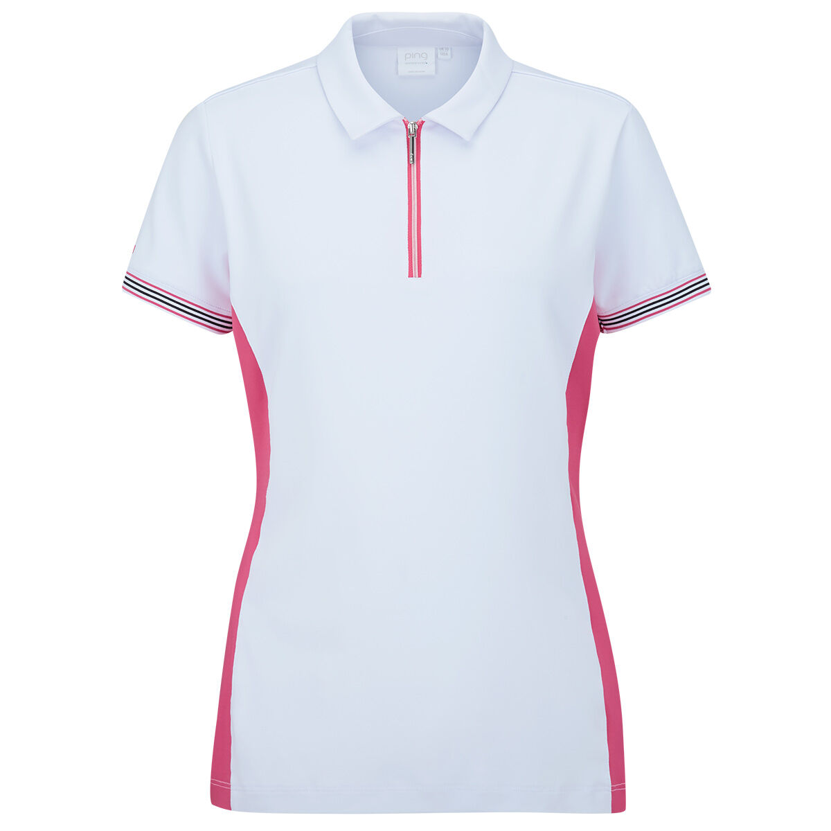 PING Womens Kirby Golf Polo Shirt, Female, White/pink, 8 | American Golf