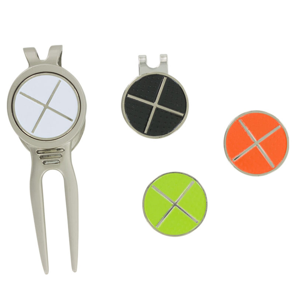 Brand Fusion BrandFusion White, Black and Orange The Golfers Club Golf Divot Tool & Ball Marker Set, One size | American Golf