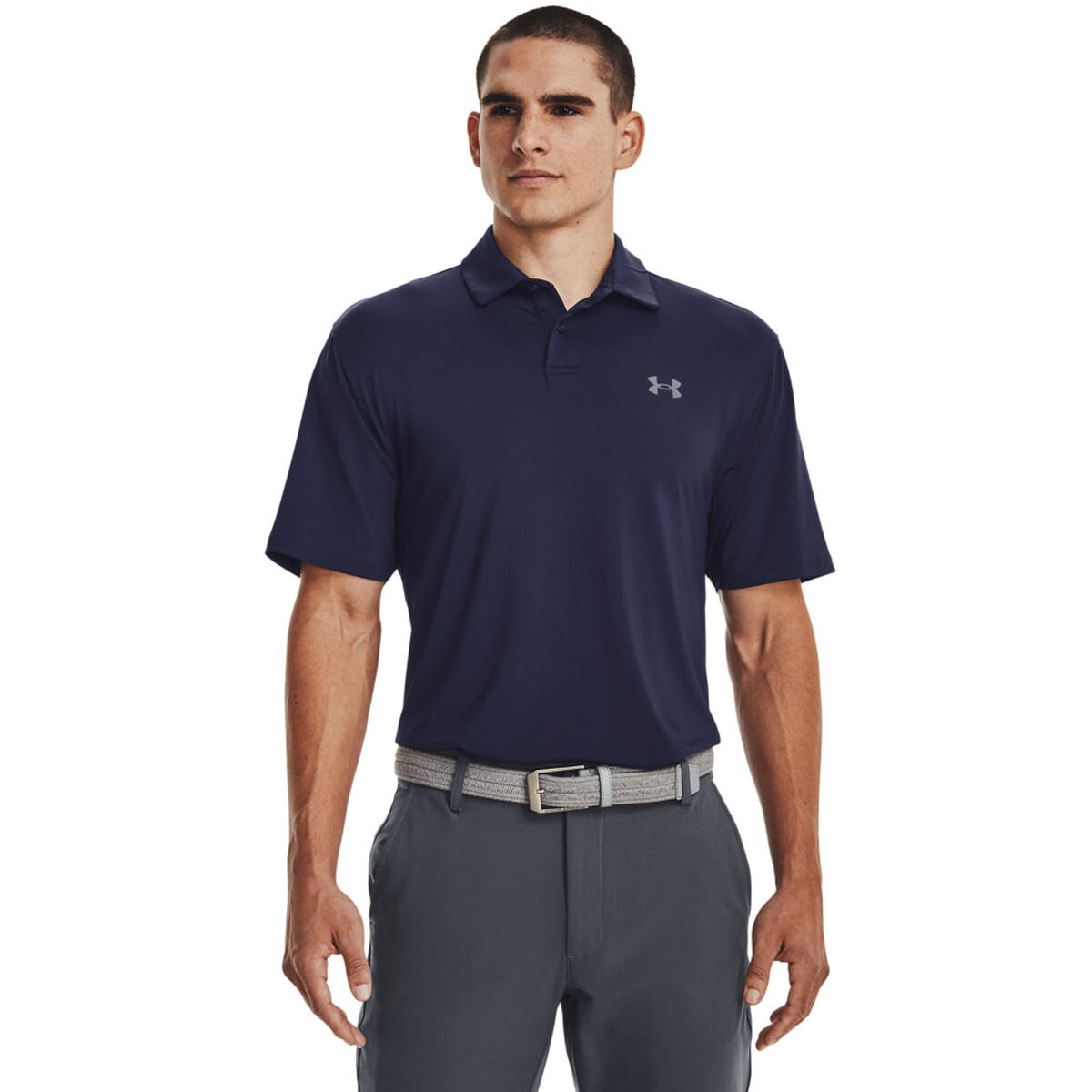 Under Armour Men’s Navy Blue and Grey T2G Golf Polo Shirt, Size: L | American Golf