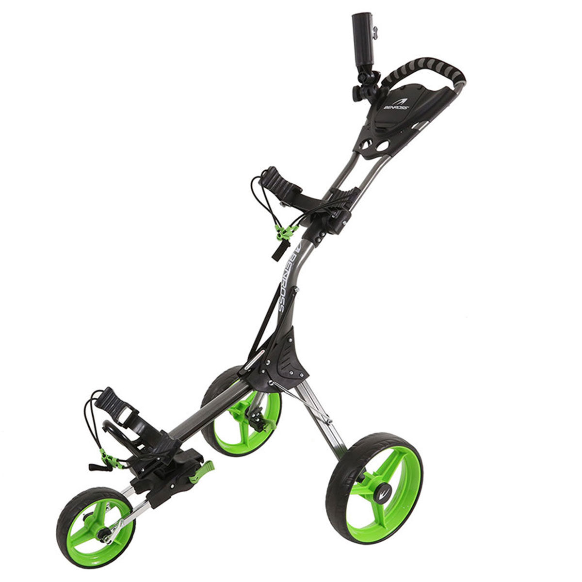 Benross Black and Green Lightweight Charcoal Pro Compact Push Golf Trolley | American Golf, One Size