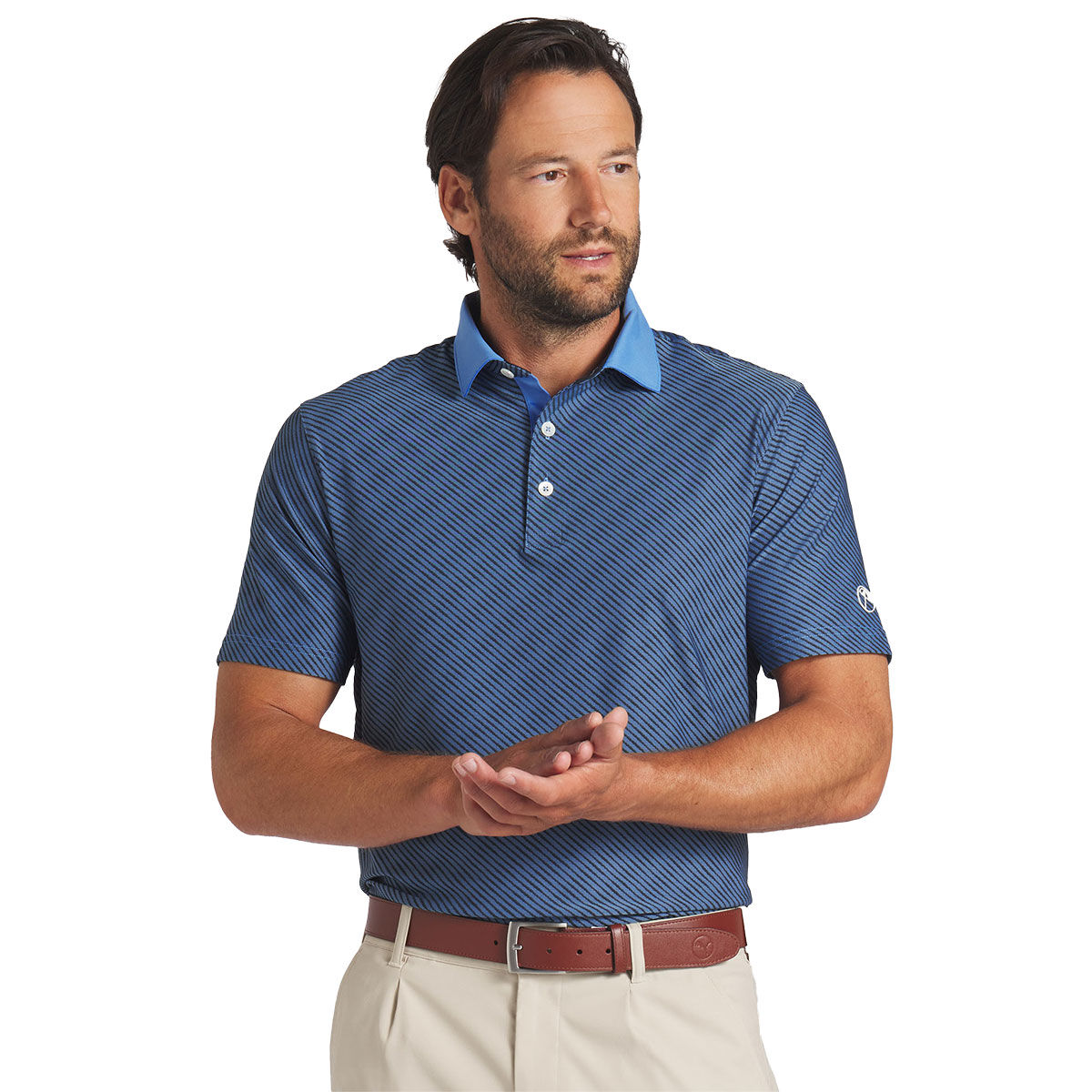PUMA Men’s X Arnold Palmer Jacquard Stripe Golf Polo Shirt, Mens, Blue skies, Xxl | American Golf