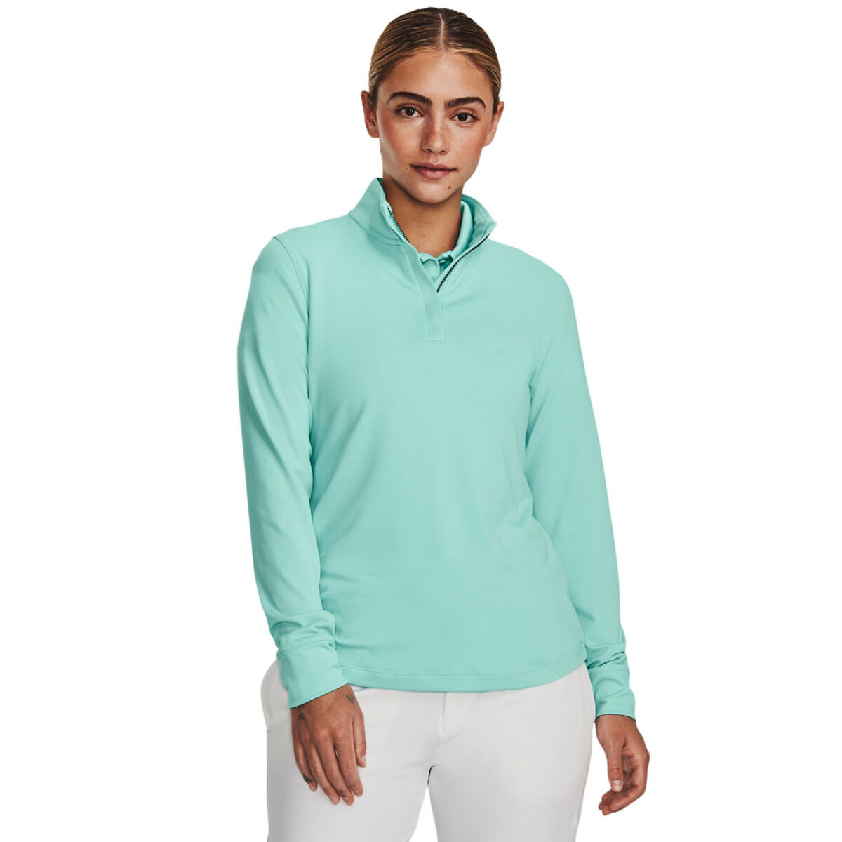 Under Armour Womens Zinger Quarter Zip Golf Mid Layer, Female, Turquoise/midnight/silver, Large | American Golf