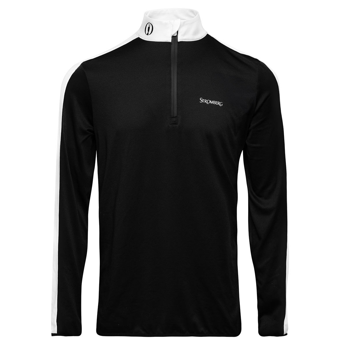 Stromberg Mens Black and White The Open Athena Half Zip Golf Mid Layer, Size: Large | American Golf