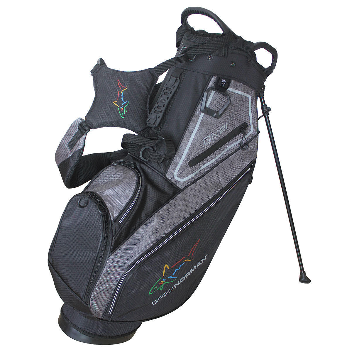 Greg Norman Lightweight Golf Stand Bag, Black/grey, One Size | American Golf