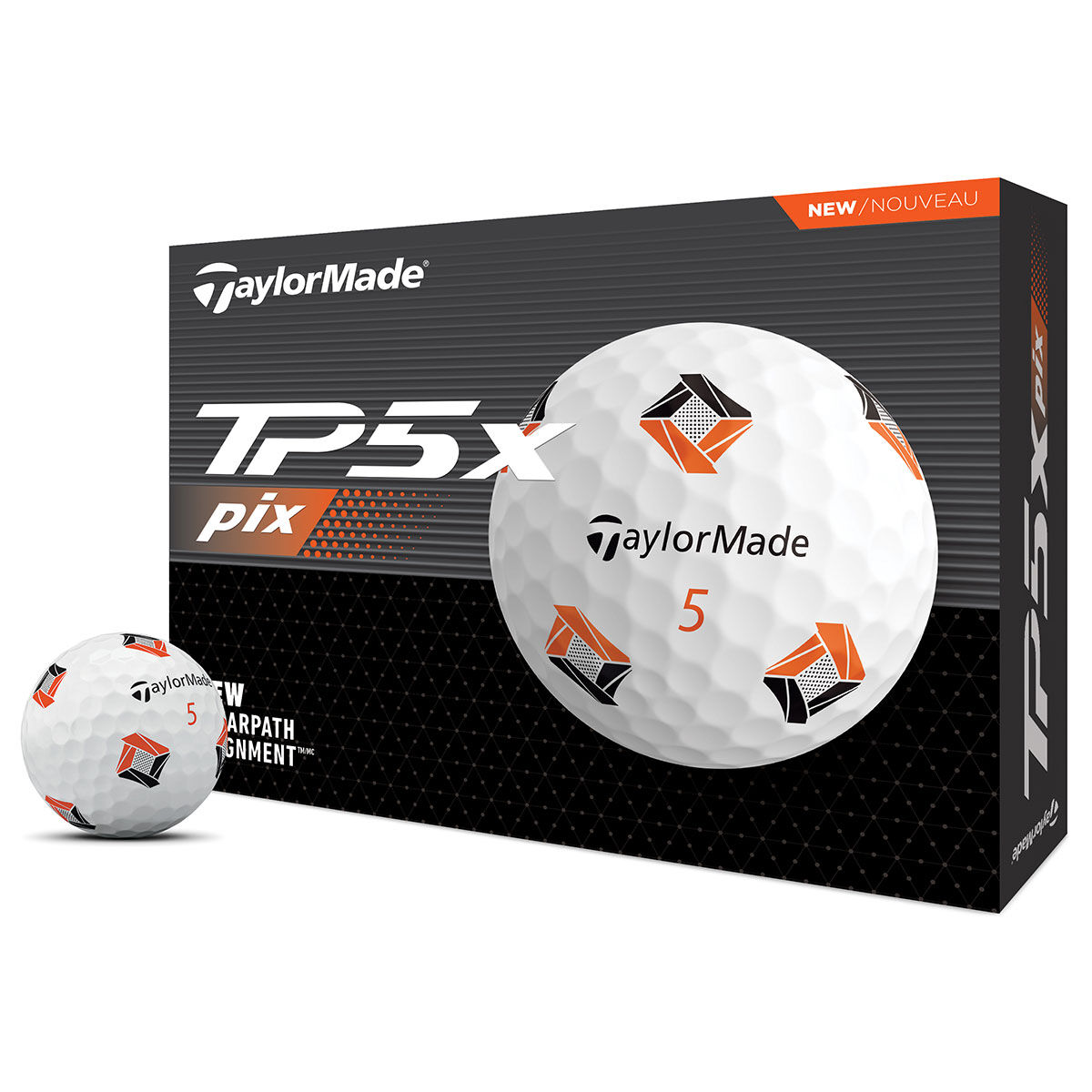 TaylorMade TP5 X PIX 3 12 Golf Ball Pack, Mens, White | American Golf