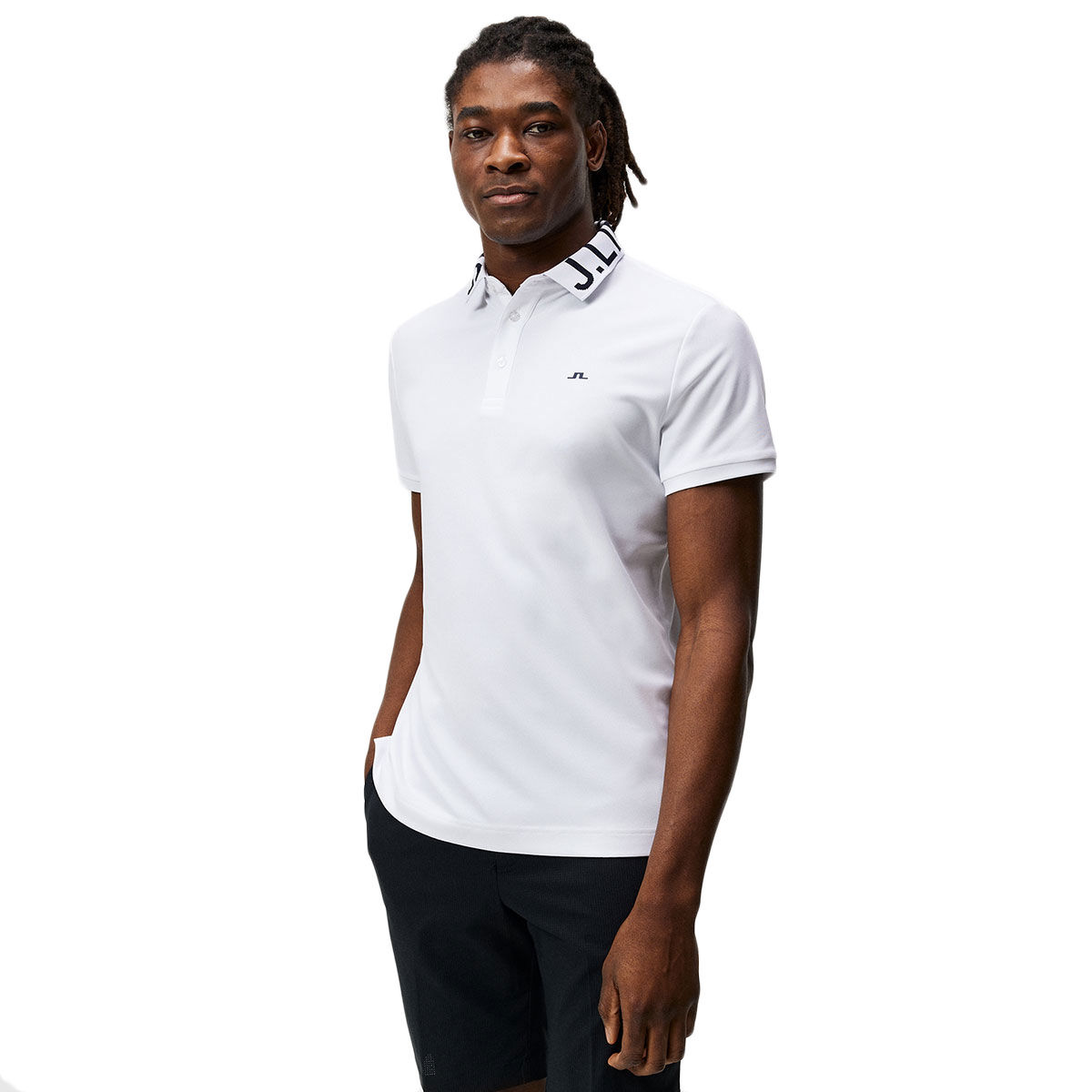 J.Lindeberg Men’s Gus Golf Polo Shirt, Mens, White, Medium | American Golf