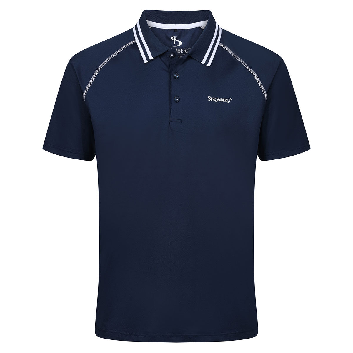 Stromberg Men’s Collar Tipped Golf Polo Shirt, Mens, Navy, Small | American Golf