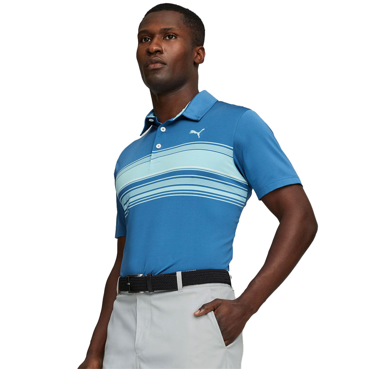 PUMA Men’s MATTR Grind Golf Polo Shirt, Mens, Lake blue/tropical aqua, Small | American Golf