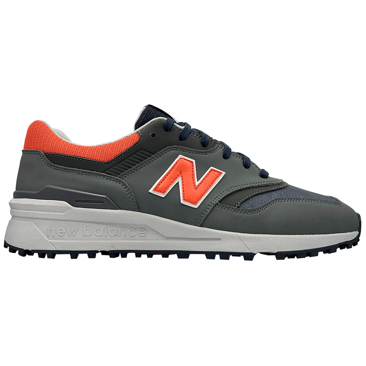 New Balance Men’s 997 Waterproof Spikeless Golf Shoes, Mens, Grey/orange, 10 | American Golf