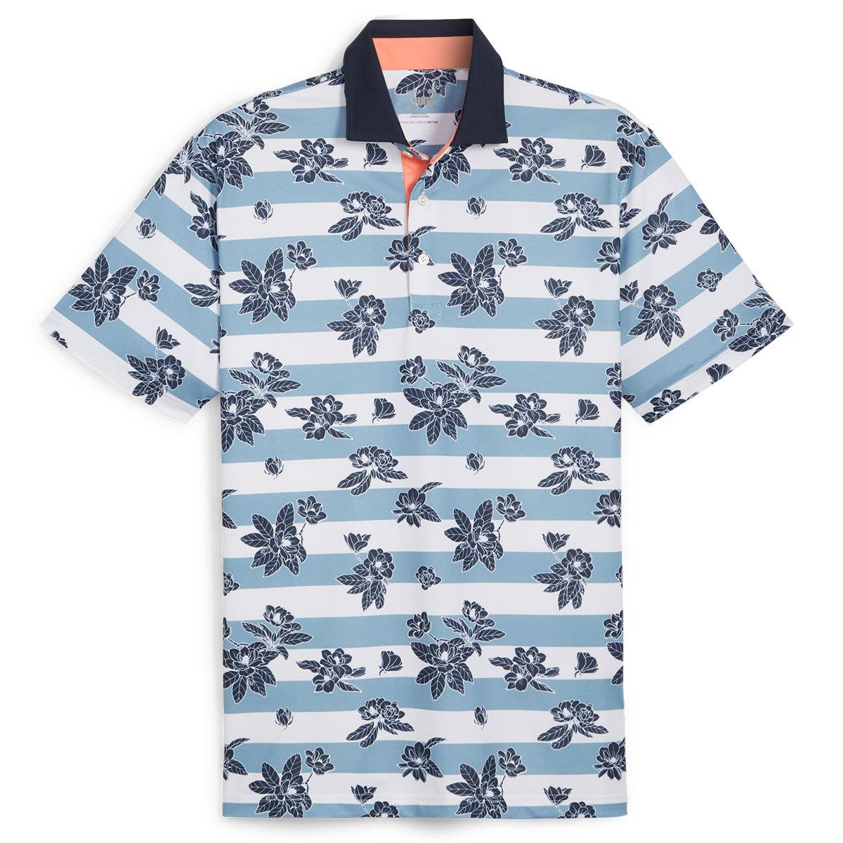PUMA Men’s Pique Garden Golf Polo Shirt, Mens, Zen blue/deep navy, Small | American Golf