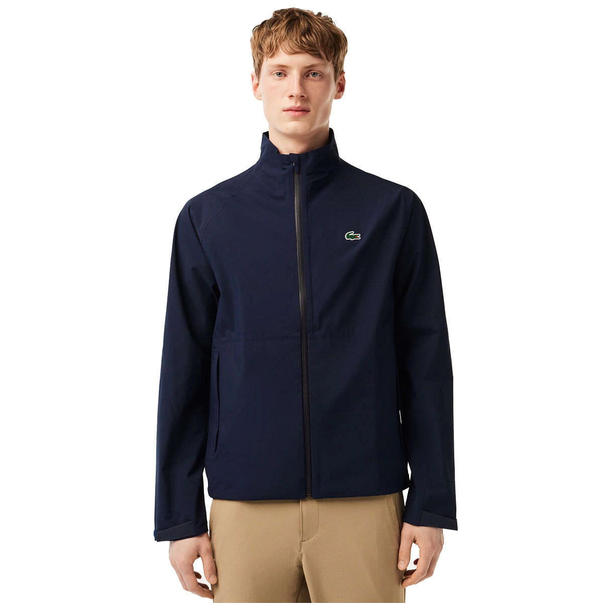 Lacoste Men’s Windbreaker Full Zip Golf Jacket, Mens, Navy blue, Medium | American Golf