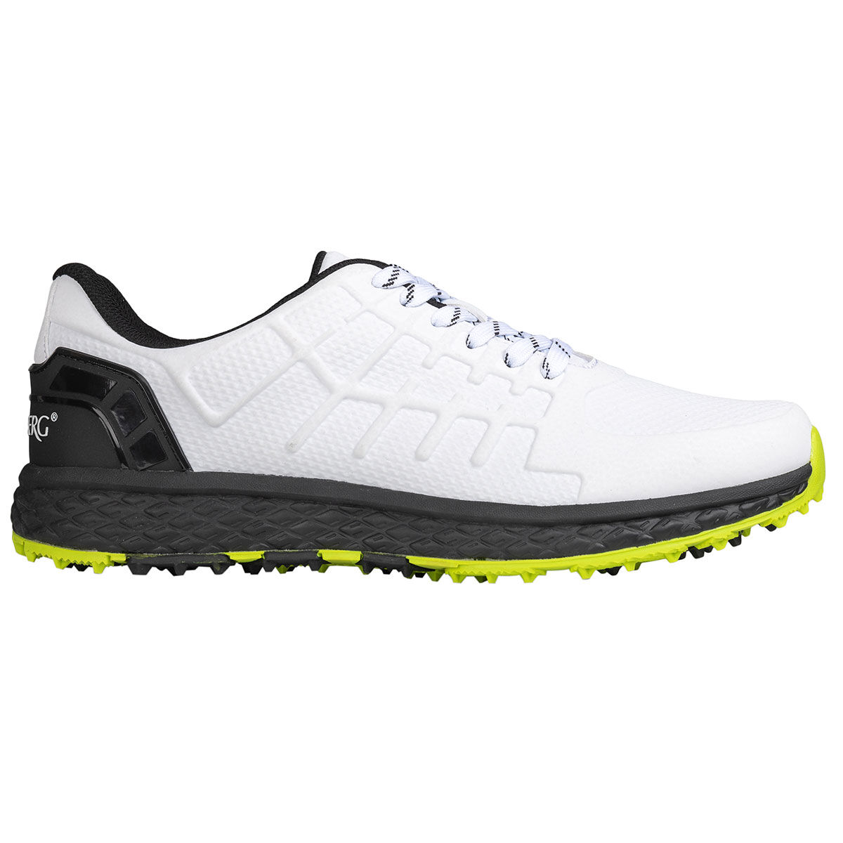 Stromberg Men’s Razor Waterproof Spikeless Golf Shoes, Mens, White/black/lime, 8 | American Golf