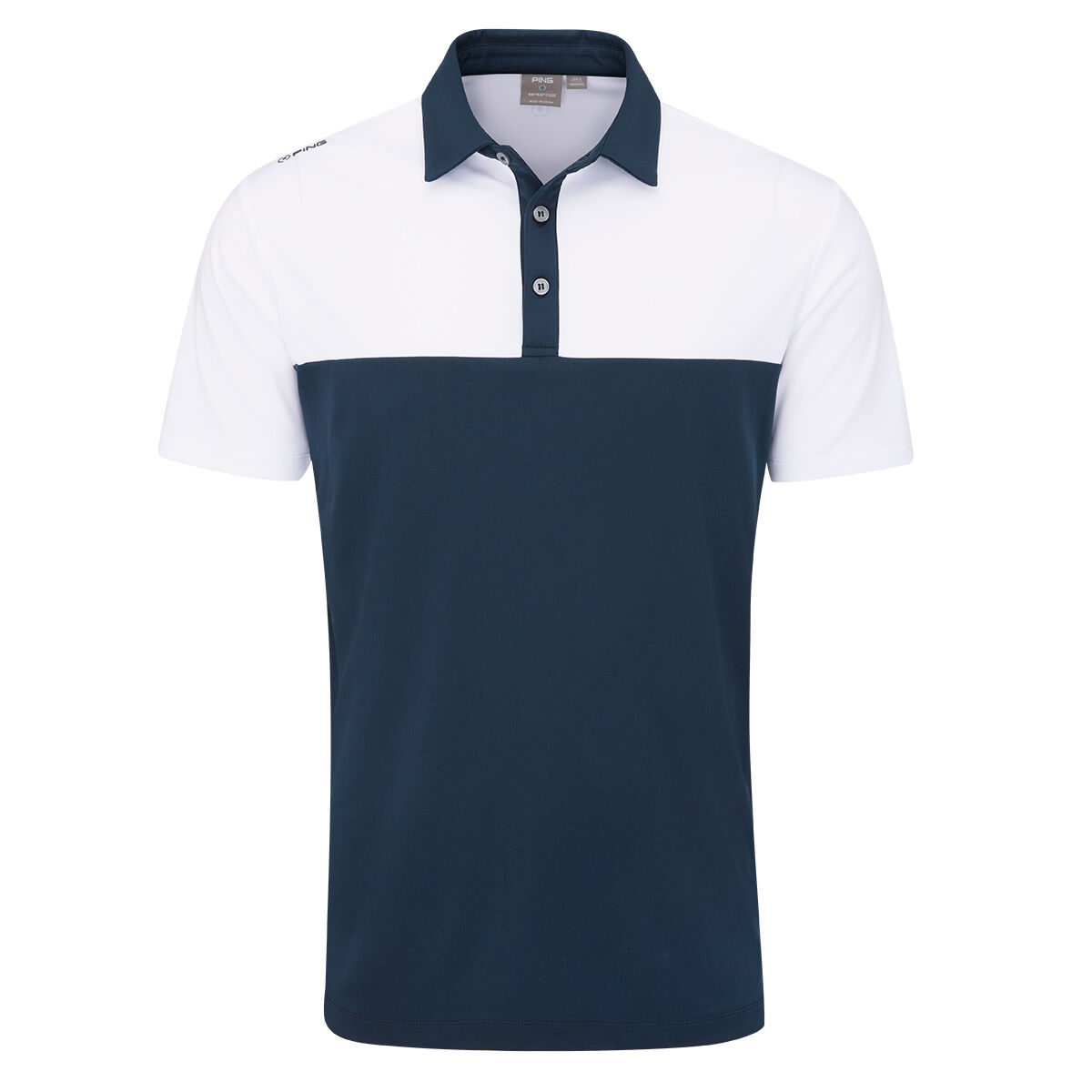 PING Men’s Bodi Panel Golf Polo Shirt, Mens, Navy/white, Medium | American Golf