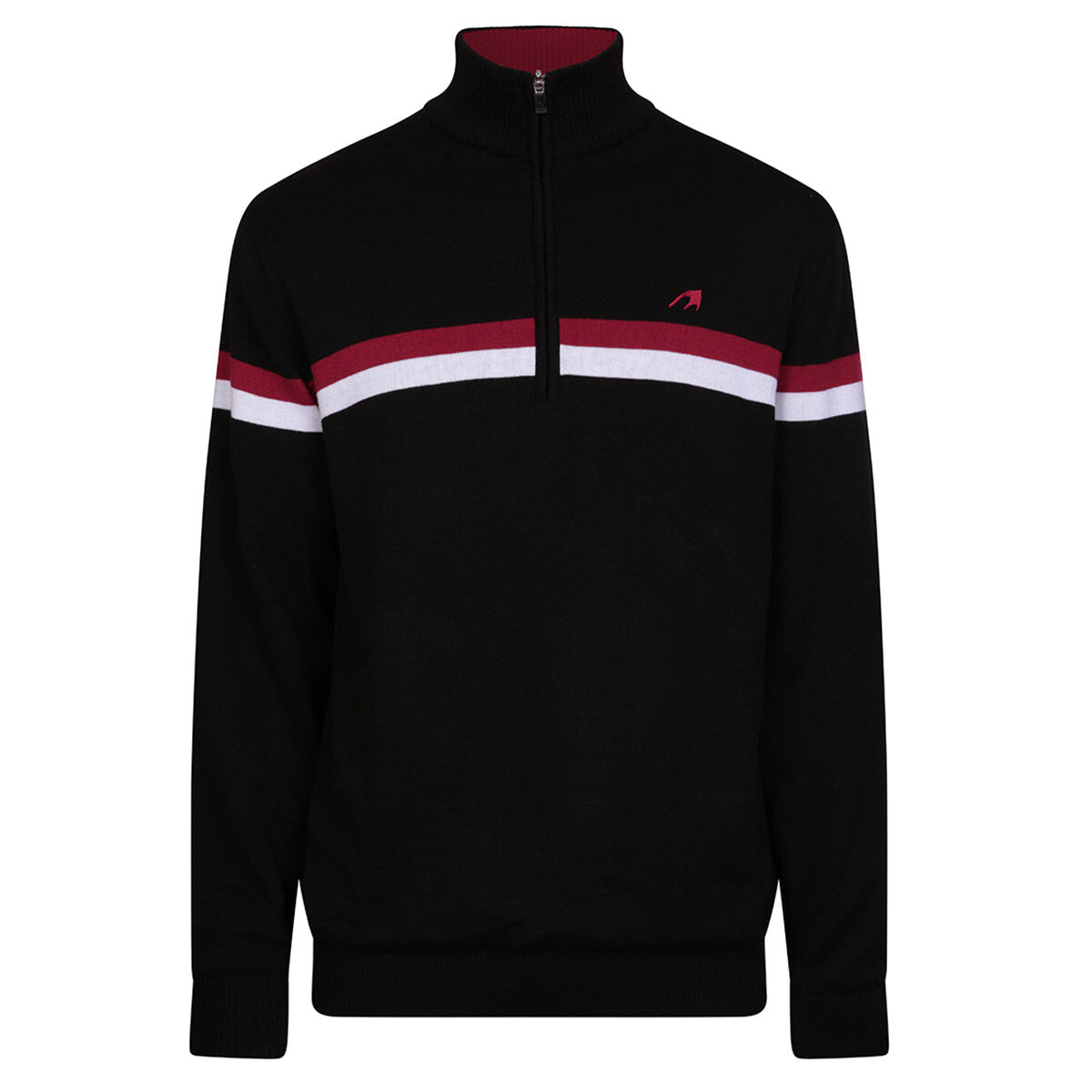 Benross Mens Black And Burgundy Knitted Lined Golf Midlayer, Size: Small | American Golf