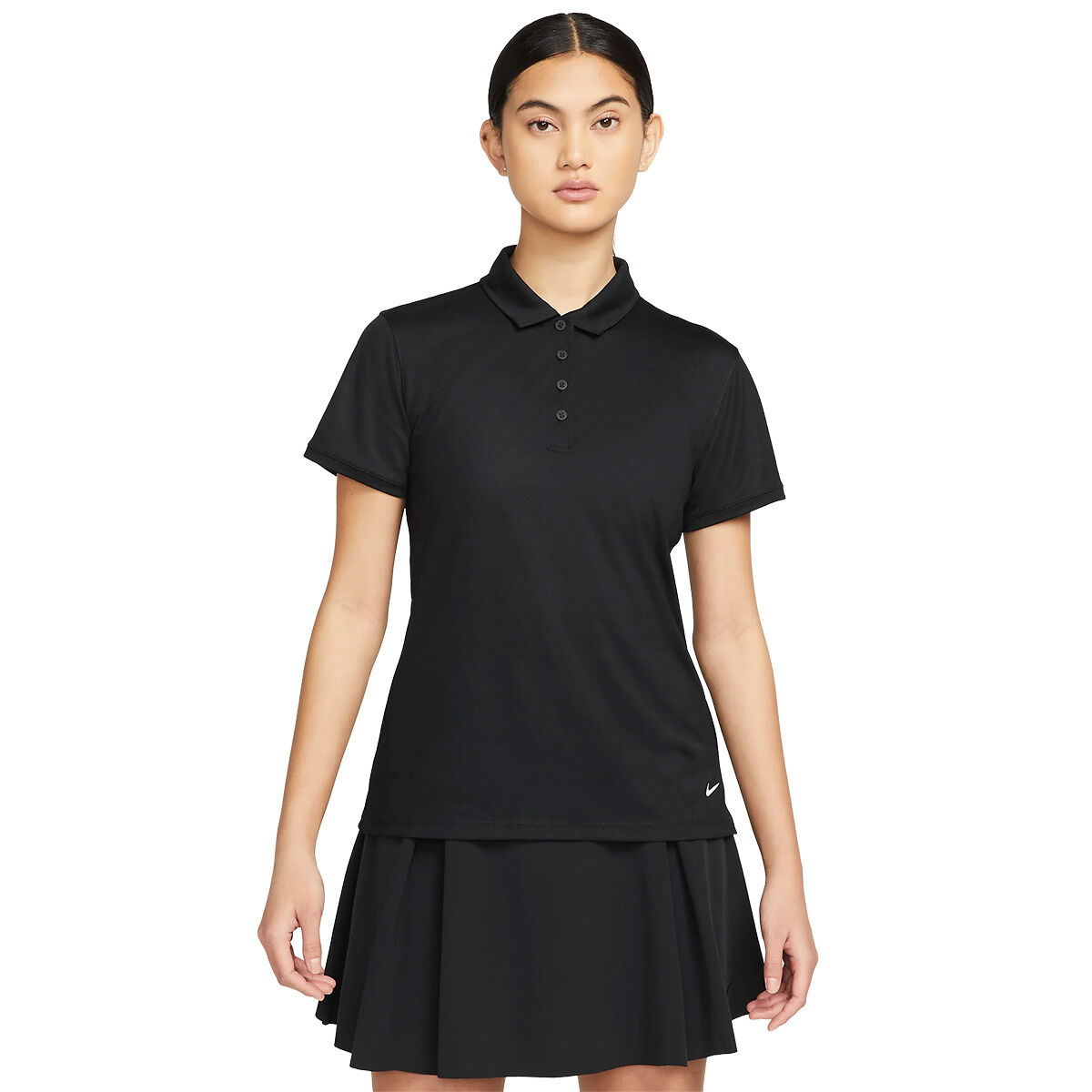 Nike Womens Dri-FIT Victory Golf Polo Shirt, Female, Black/white, Large | American Golf