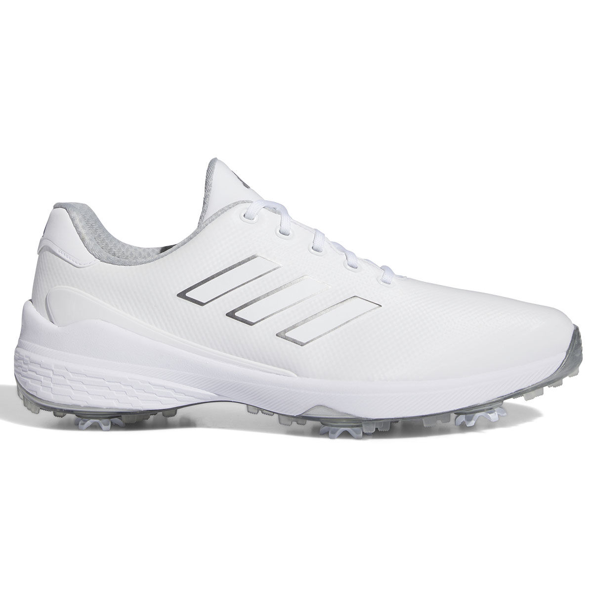adidas Golf Mens White, Silver and Grey Lightweight ZG23 Waterproof Spiked Golf Shoes, Size: 7 | American Golf
