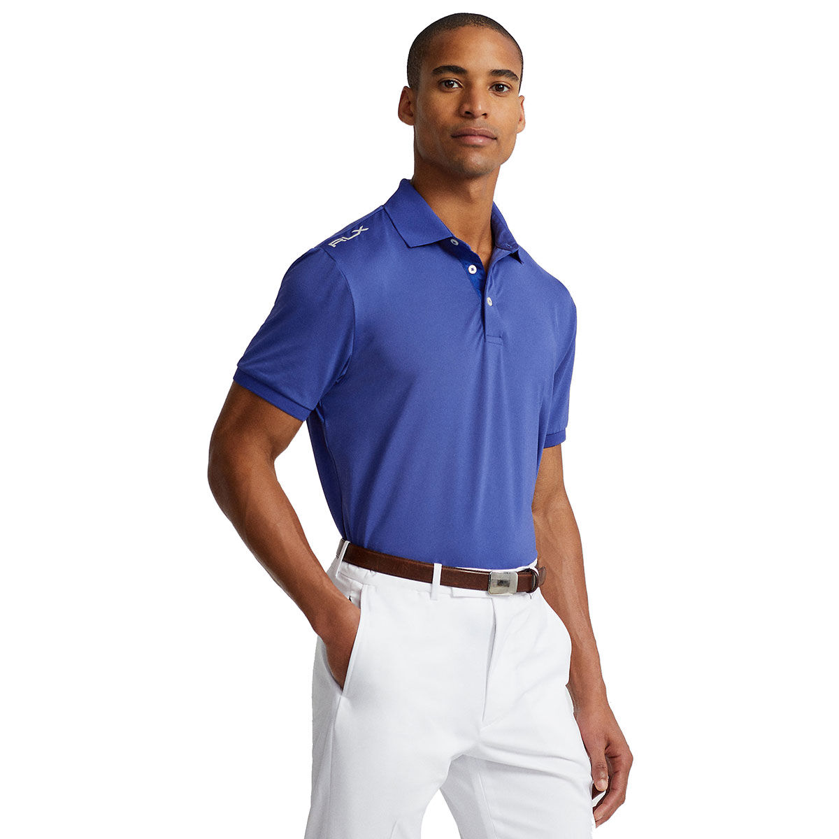 Ralph Lauren Men’s RLX Jersey Airflow Custom Slim Fit Performance Golf Polo Shirt, Mens, Royal navy, Xl | American Golf