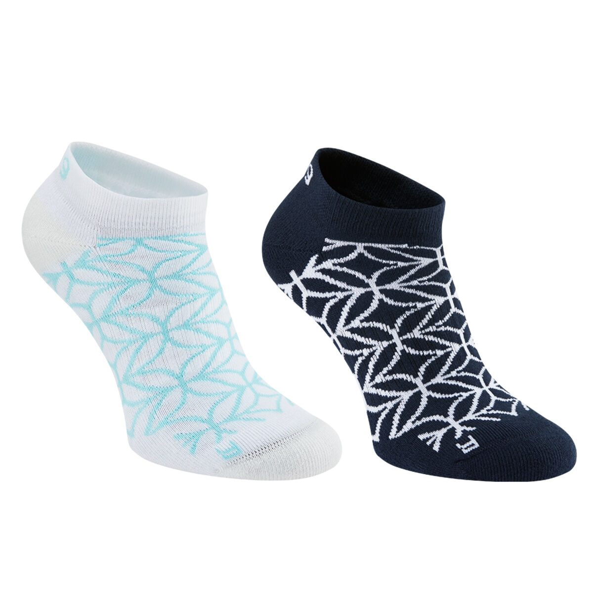 PING Womens Geo 2 Pair Pack Socks, Female, Navy/white, One size | American Golf