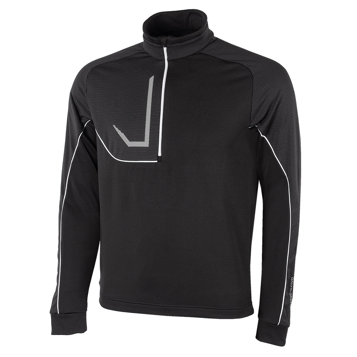 Galvin Green Mens Black and White Daxton Golf Midlayer, Size: Large| American Golf