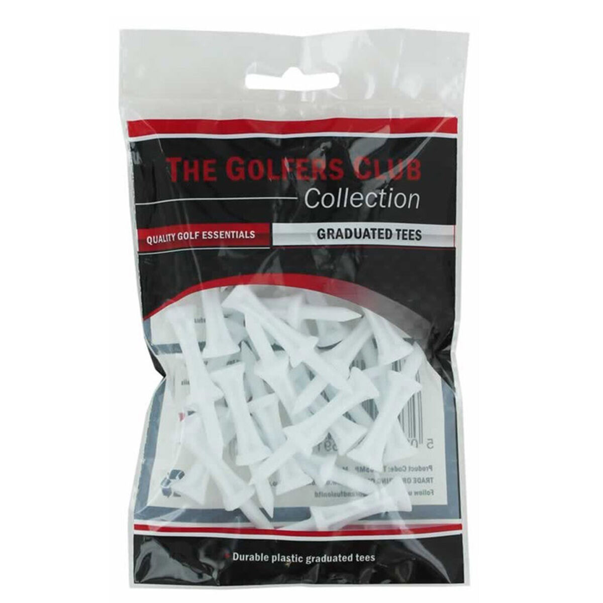 Brand Fusion The Golfers Club White Pack of 25 Step Height Golf Tees, Size: 31mm | American Golf