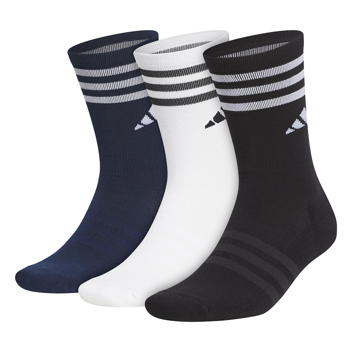 adidas Golf Men’s Crew Socks 3 Pair Pack, Mens, Navy/white/black, 8.5-11 | American Golf