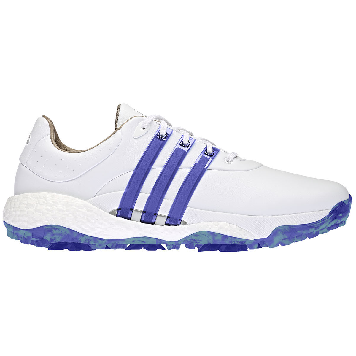 adidas Men’s Tour360 22 Waterproof Spiked Golf Shoes, Mens, White/blue/black, 8, Regular | American Golf