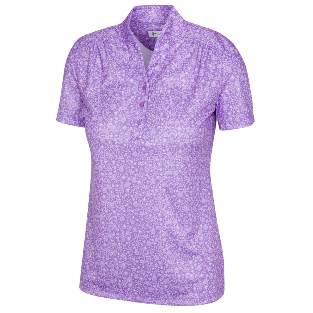 Greg Norman Women’s Purple and White Microlux ML75 Golf Polo Shirt, Size: Small | American Golf