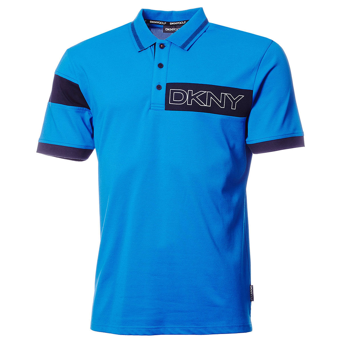 DKNY Men’s Sunset Park Stretch Golf Polo Shirt, Mens, Ocean blue, Large | American Golf