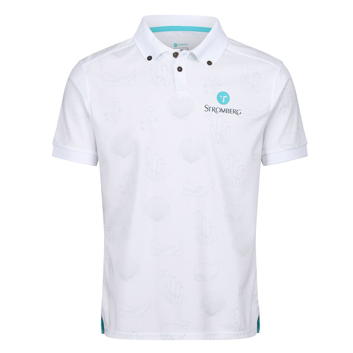 Ocean Tee Mens White Stromberg Golf Polo Shirt, Size: Small| American Golf