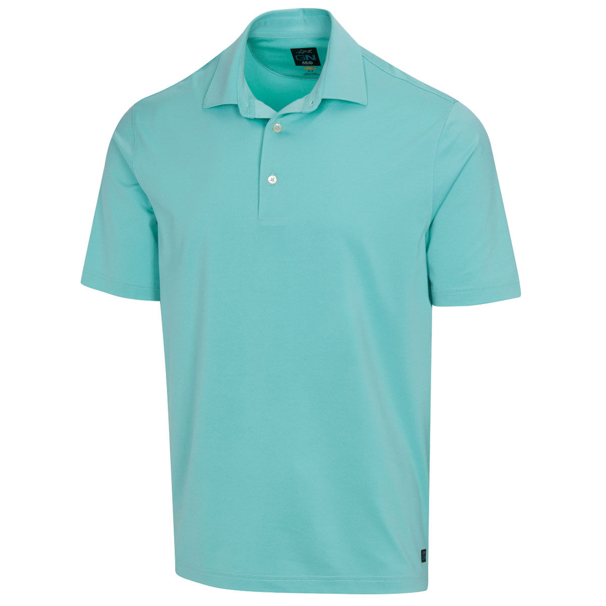Greg Norman Men’s Light Blue Embroidered Shark Logo Golf Polo Shirt, Size: Medium | American Golf