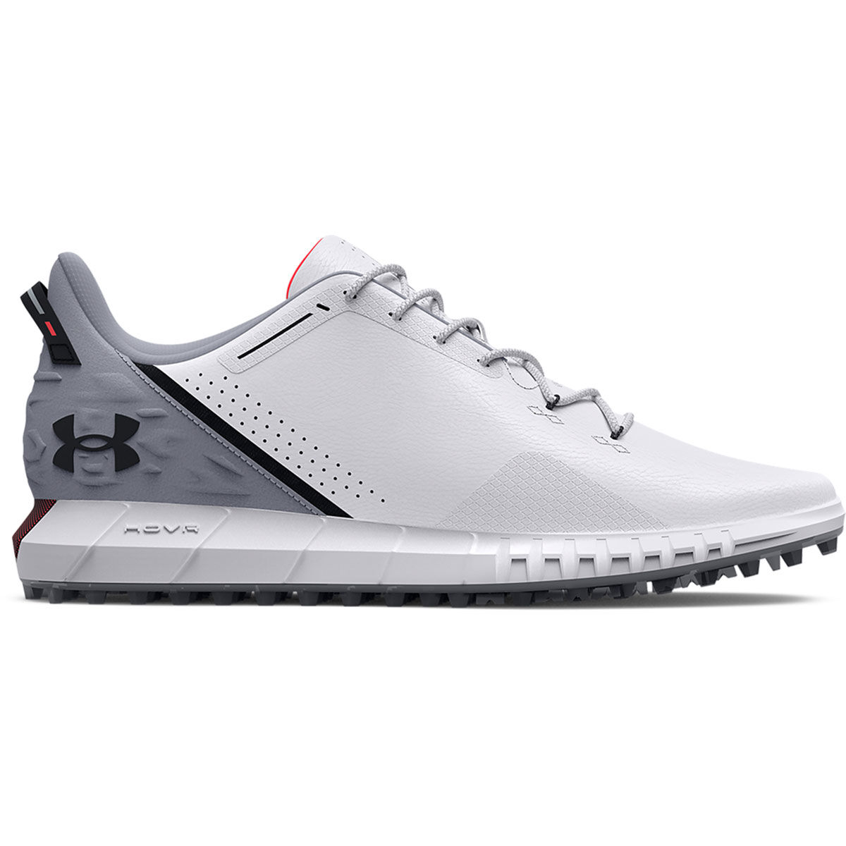 Under Armour Mens Hovr Drive Spikeless Golf Shoes, Male, White/Grey/Black, Size: 7 | American Golf