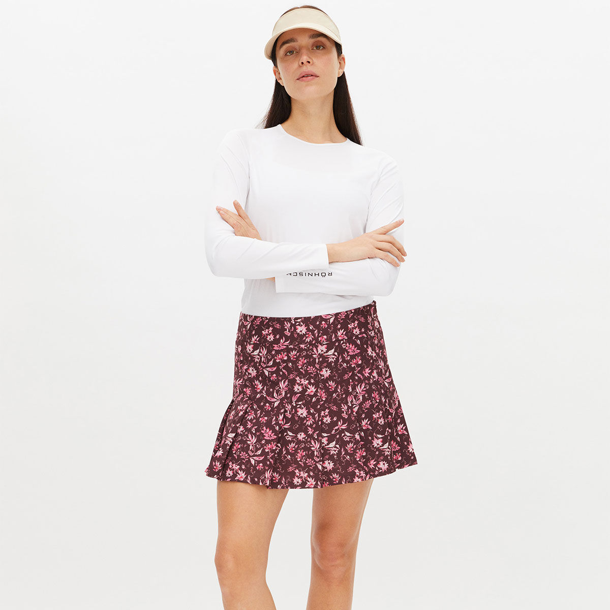 Rohnisch Womens Lily Regular Pleat Golf Skort, Female, Neon pink, 8 | American Golf