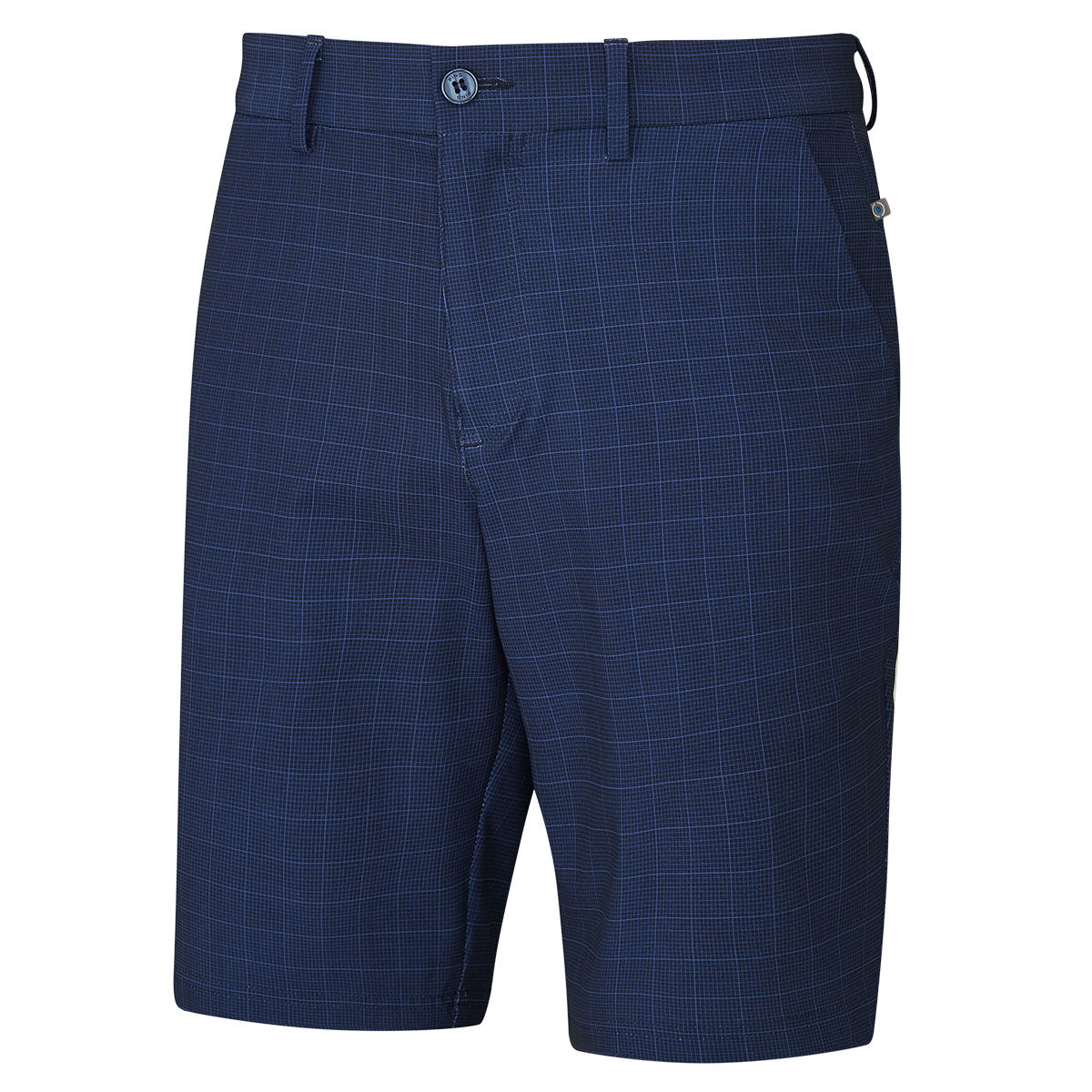 Ping Men’s Navy Blue Checked Pendle Stretch Golf Shorts, Size: 30 | American Golf