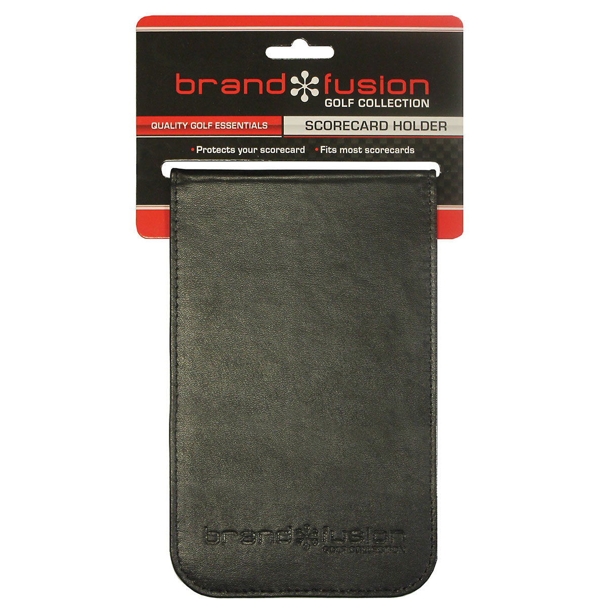 BrandFusion Black PU Golf Card Holder, One Size | American Golf