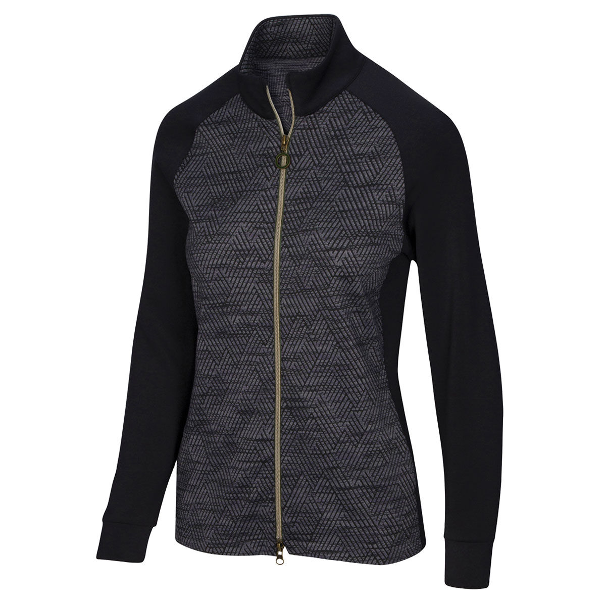 Greg Norman Womens Herringbone Golf Jacket, Female, Black, Xs | American Golf