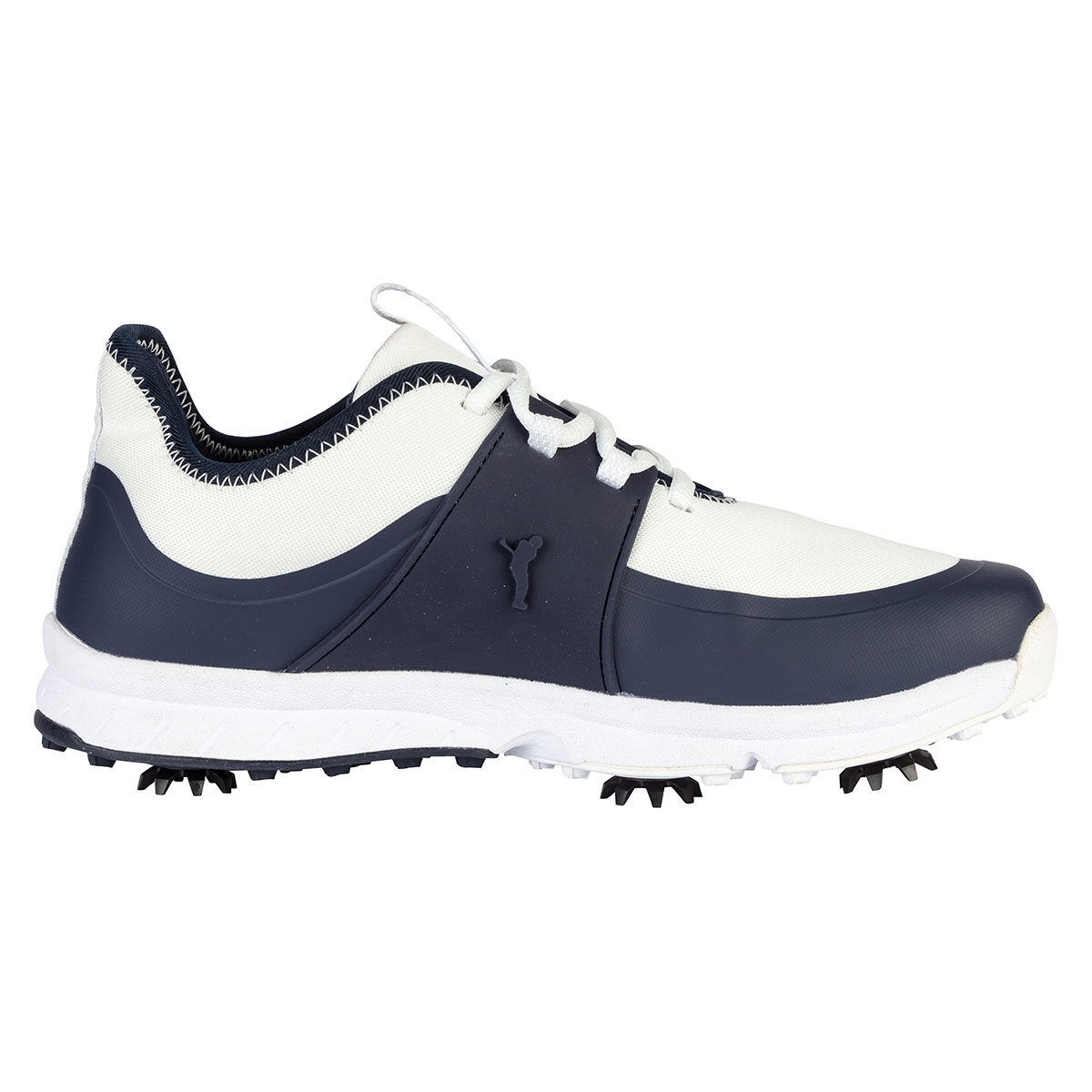 GOLFINO Women’s Navy Blue and White Comfortable Linda Waterproof Spiked Golf Shoes, Size: 4 | American Golf