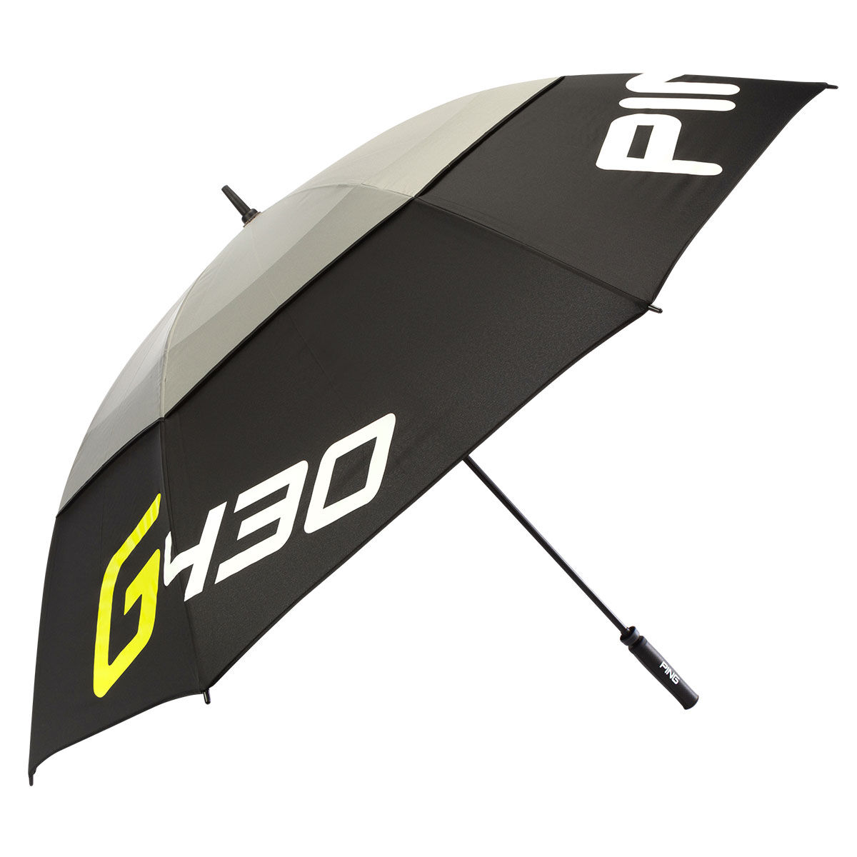 Ping Black, Grey and Yellow Long Lasting G430 Double Canopy Golf Umbrella | American Golf, One Size