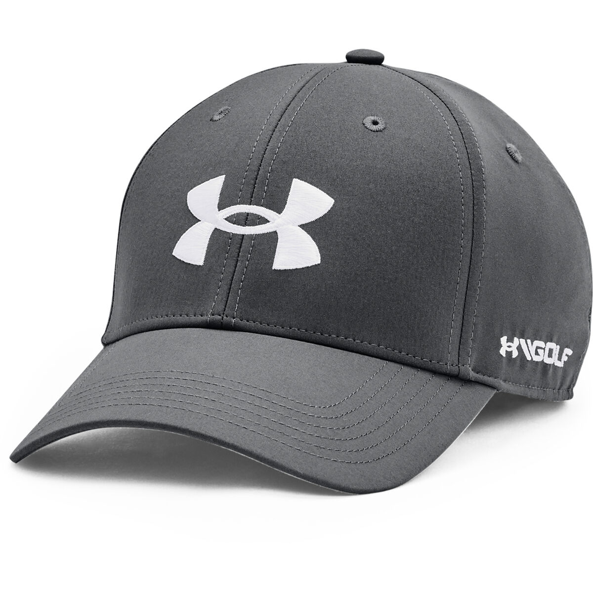 Under Armour Mens Grey and White Lightweight Embroidered Golf96 Golf Cap, Size: One Size  | American Golf