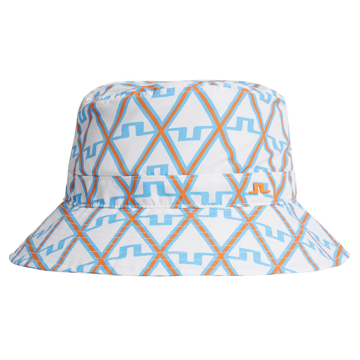 J.Lindeberg Men’s Light Blue, White and Orange Lightweight Denver Print Golf Bucket Hat | American Golf, One Size
