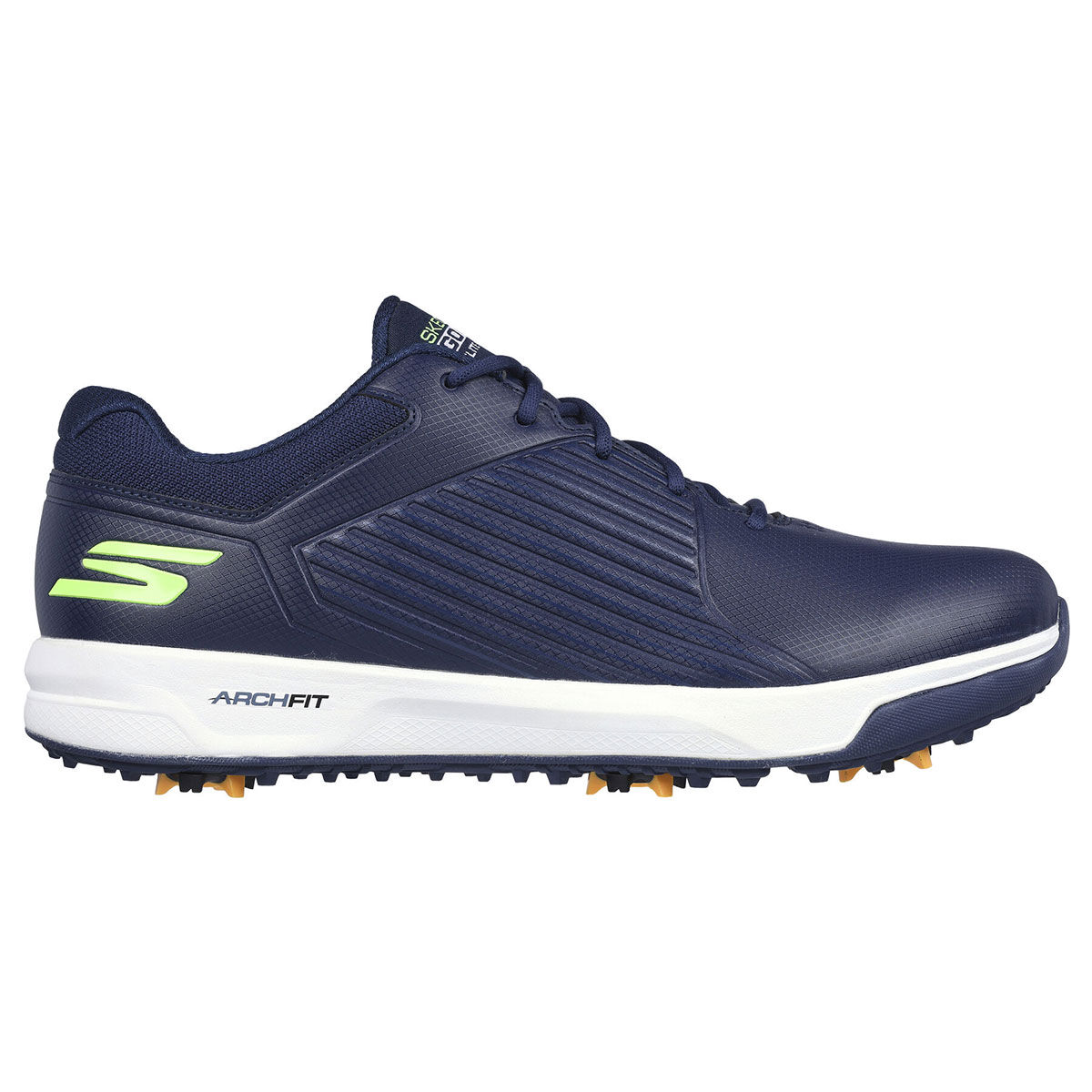 Skechers Men’s GO GOLF Elite Vortex Waterproof Spiked Golf Shoes, Mens, Navy/lime, 8 | American Golf