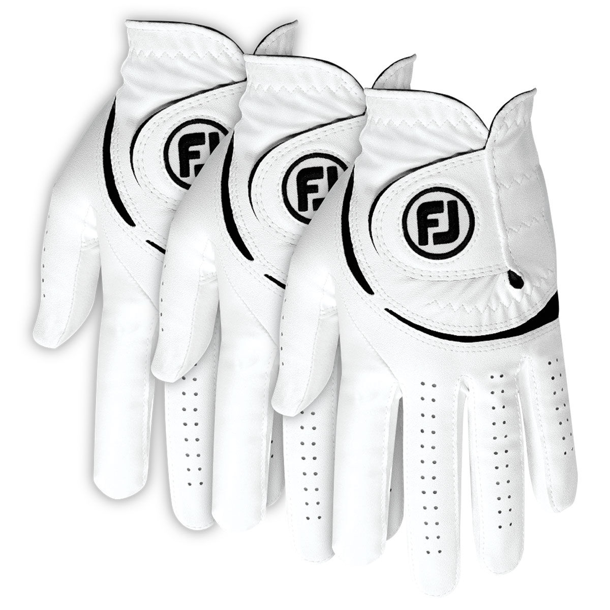 FootJoy Men’s Weathersof Golf Glove - 3 Pack, Mens, Left hand, Medium, White | American Golf