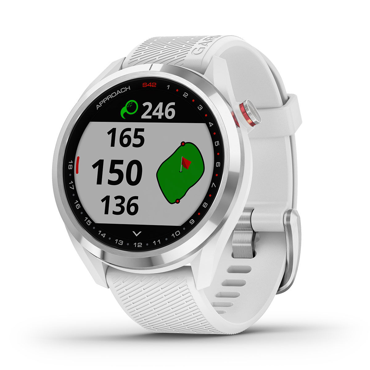 Garmin Golf GPS Watch, Silver and White Stylish Approach S42 | American Golf, One Size