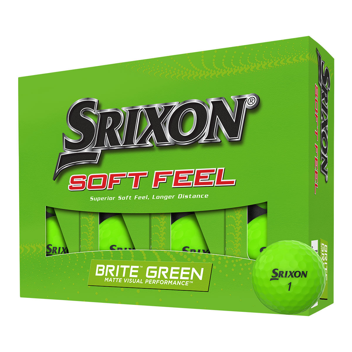 Srixon Green Comfortable Soft Feel Brite 12 Golf Ball Pack | American Golf, One Size